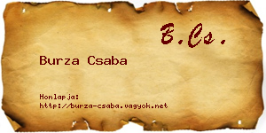 Burza Csaba névjegykártya
