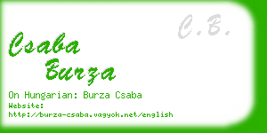 csaba burza business card